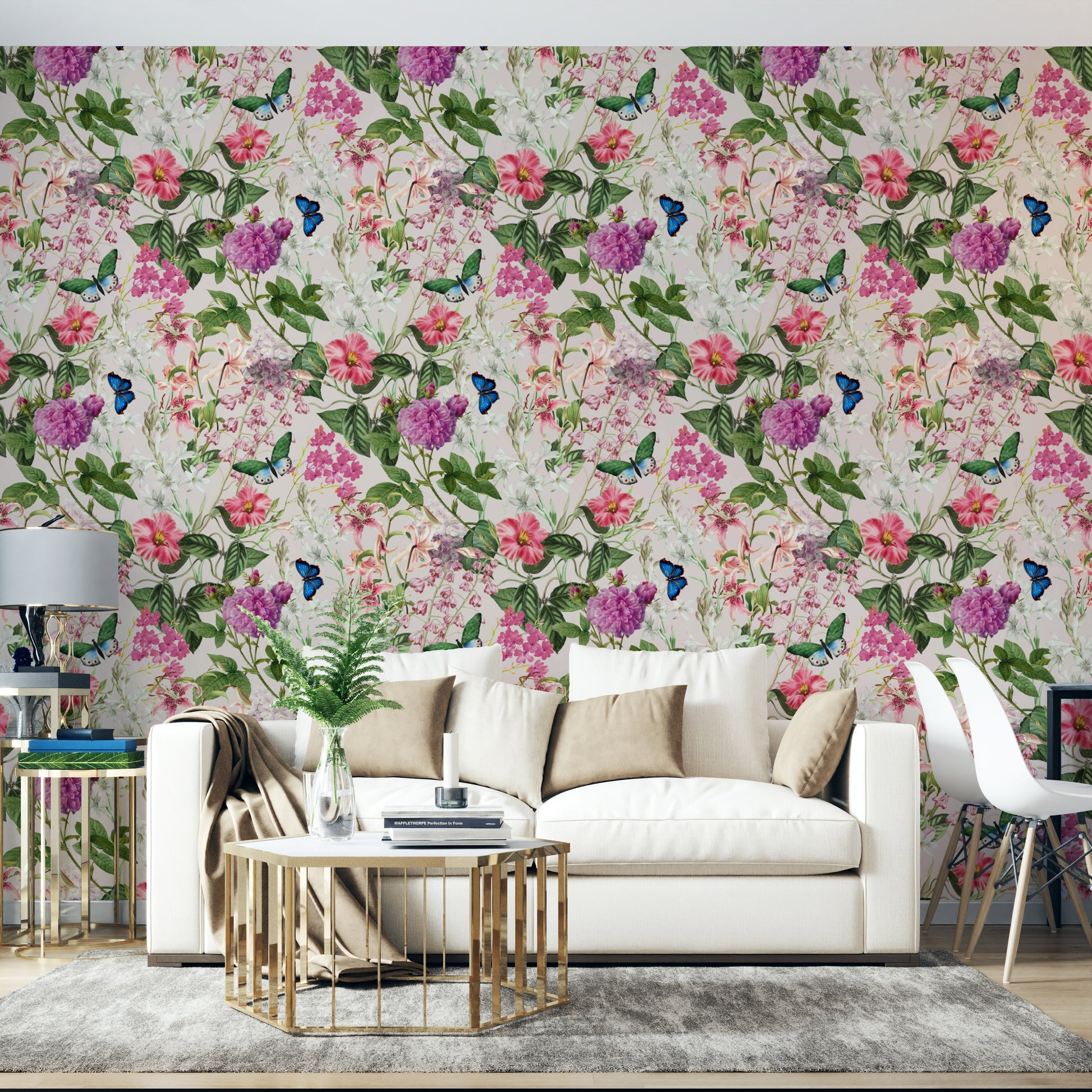 Pink Floral gentle wallpaper for walls


