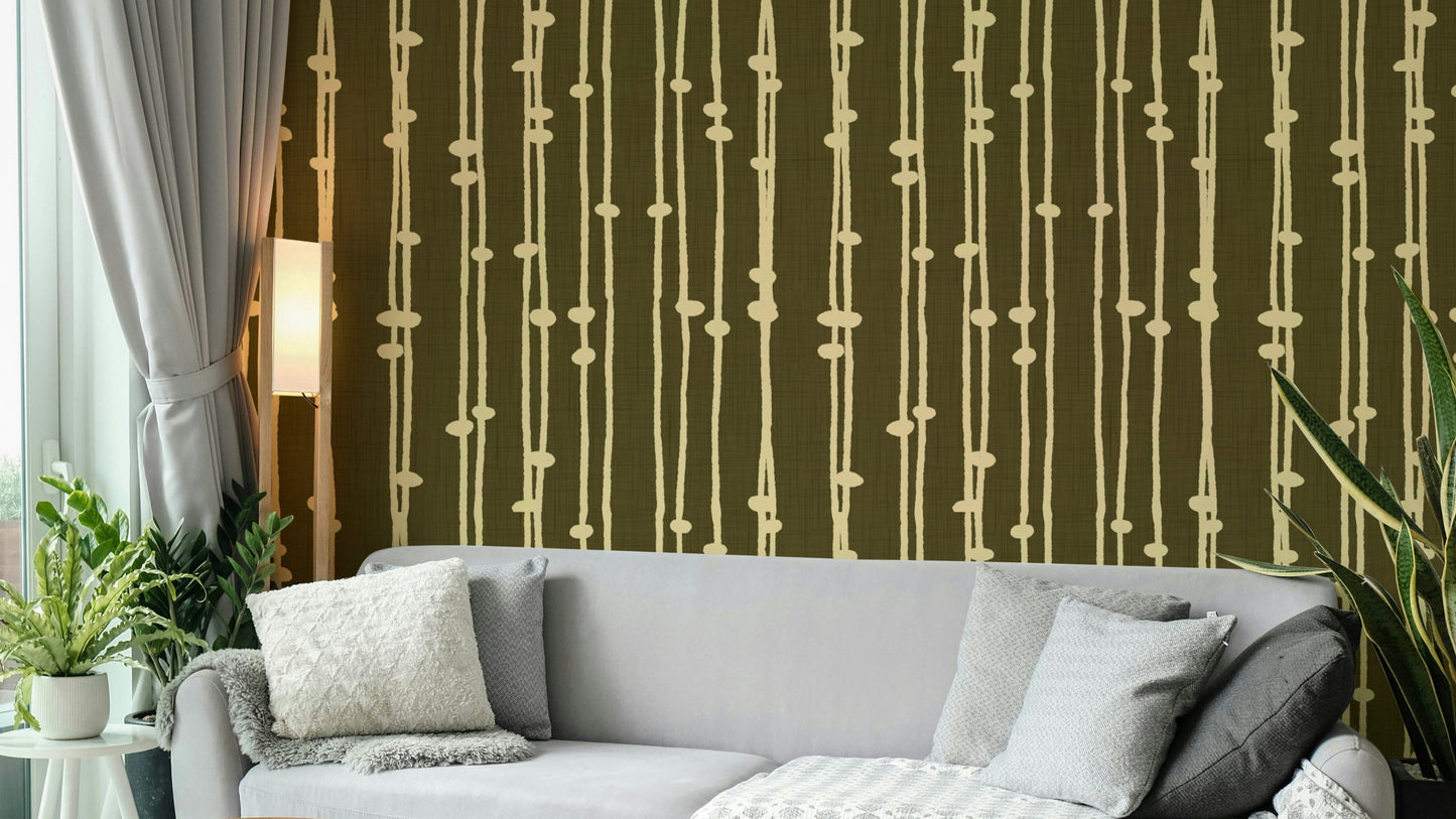 Boho Jewel Tone retro stripes mural