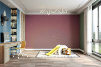 The wallpaper is used to create a feature wall in a bedroom.

