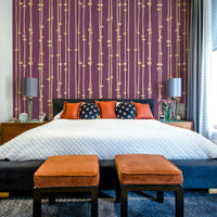 Boho Jewel Tone retro stripes mural