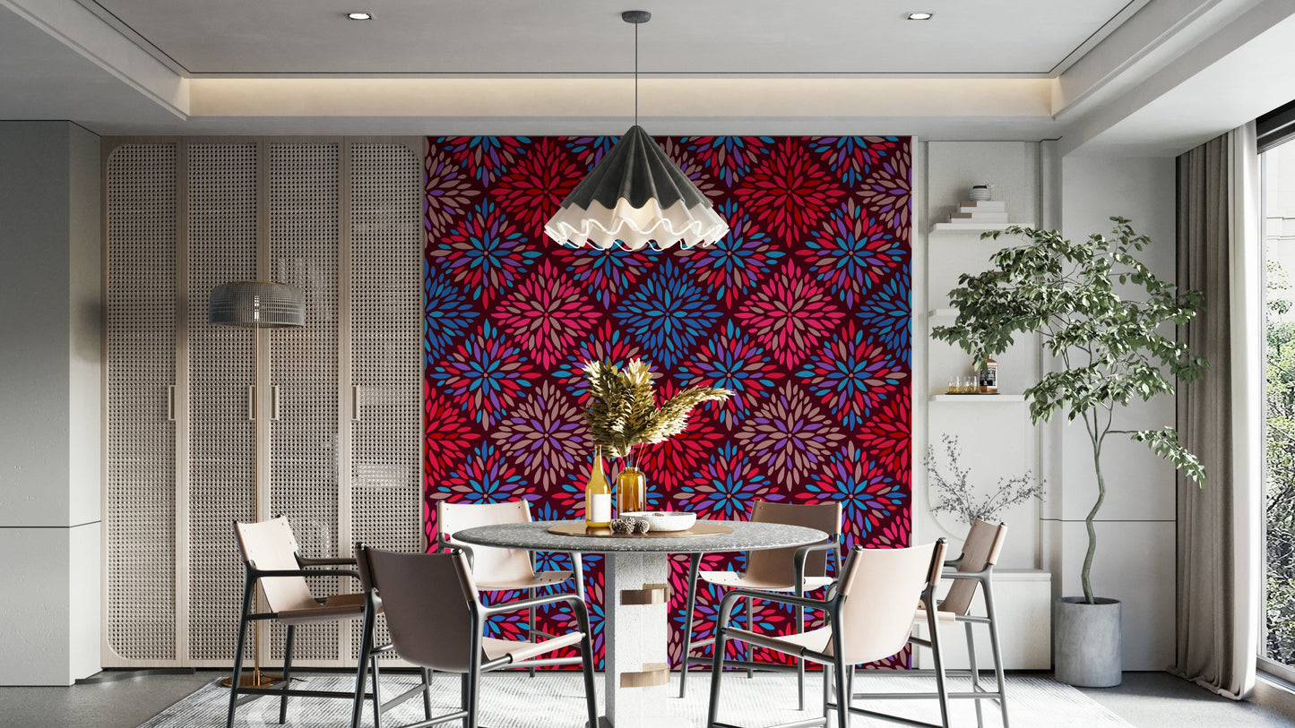 Dahlia Diamonds diamond pattern wallpaper