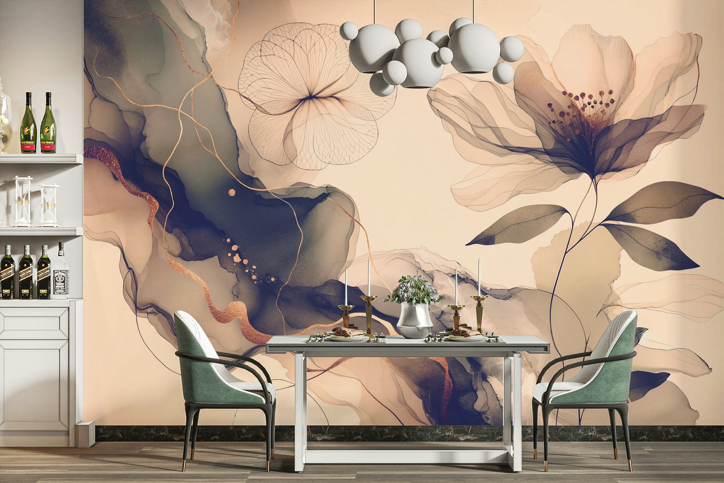 An artistic wall mural design.