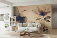 A peaceful floral wallpaper for walls.