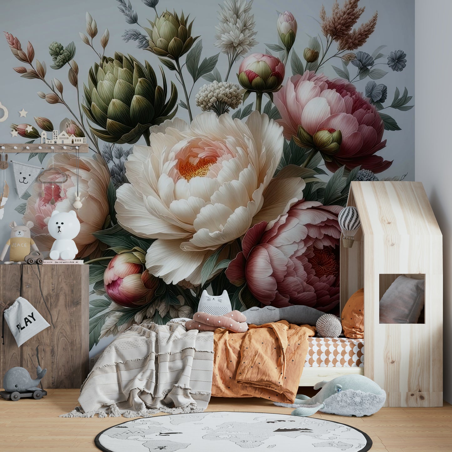 A graceful floral wallpaper for walls.