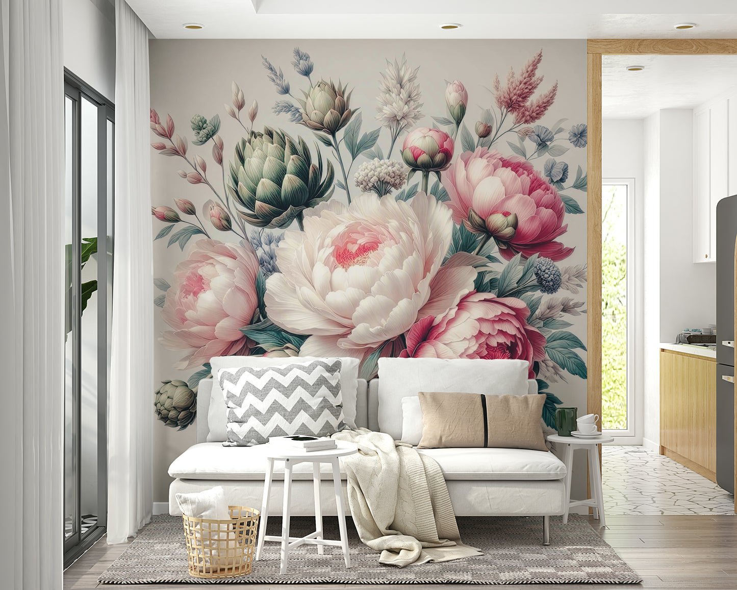 Vintage Peonies Spring Wall Mural