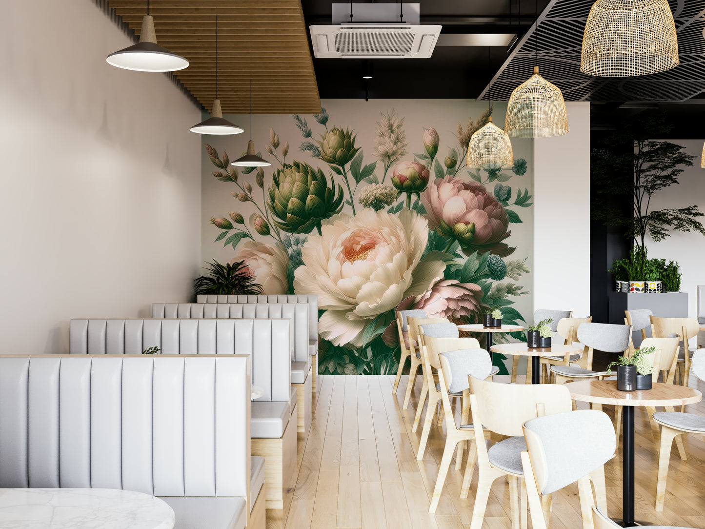 An artistic wall mural design.