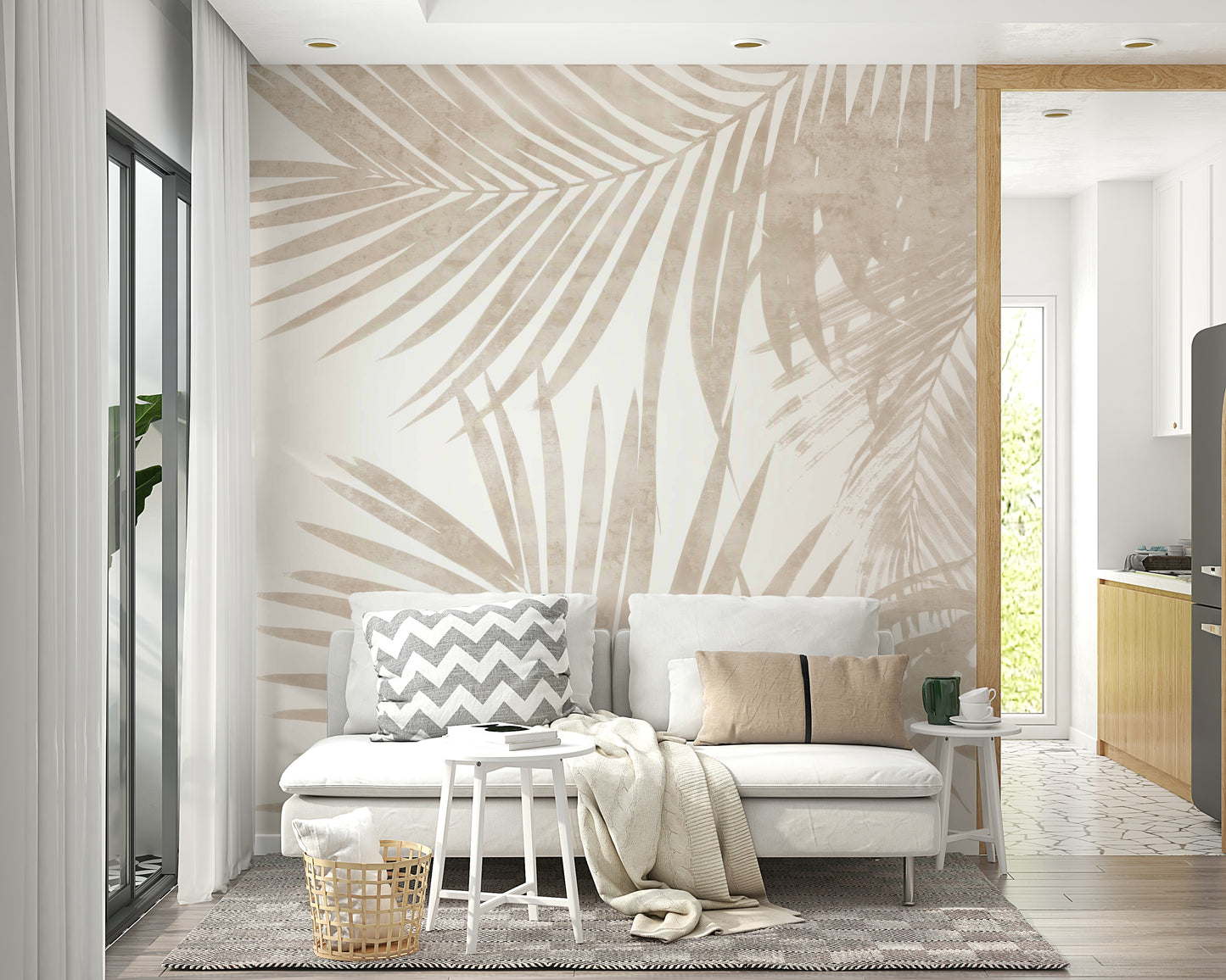 A neutral-colored nature wallpaper for walls.