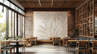 A tasteful beige foliage wall decor.