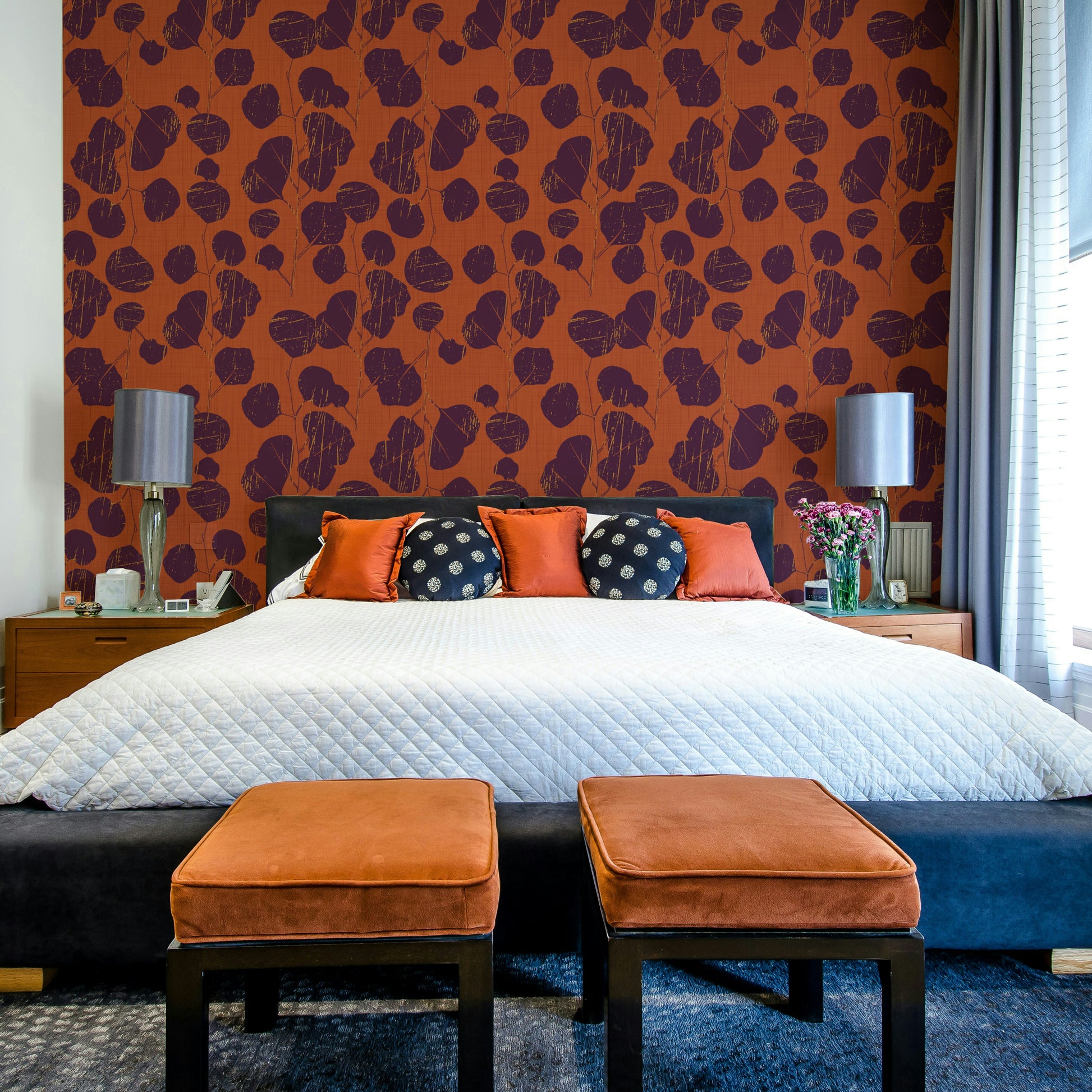 Boho Jewel Tone botanical mural