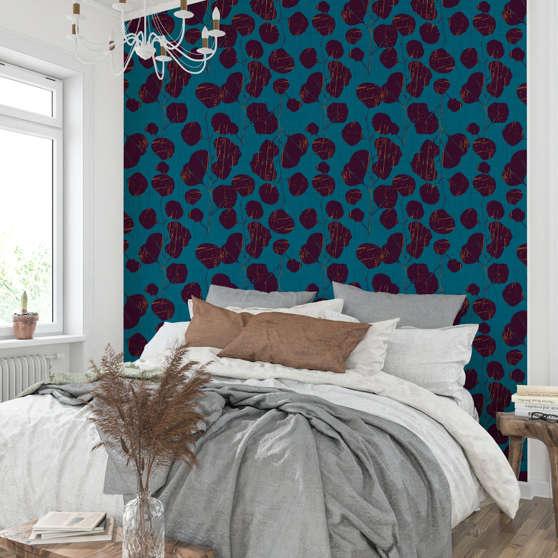 Boho Jewel Tone teal wallpaper decor