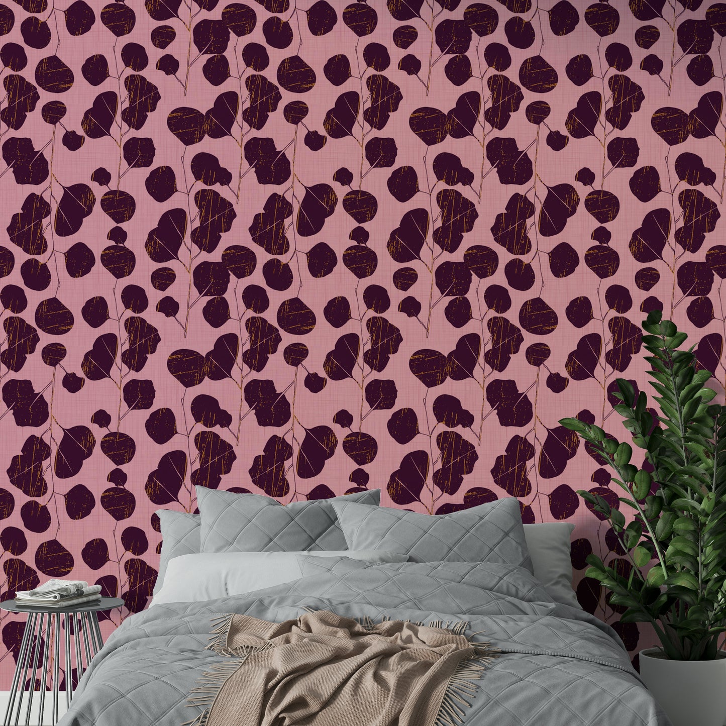 Boho Jewel Tone botanical mural