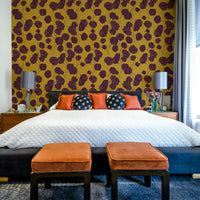 A detail shot of the mustard and jewel-toned design.

