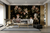 An elegant wall mural with a midnight theme.