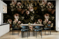 A sophisticated floral wallpaper