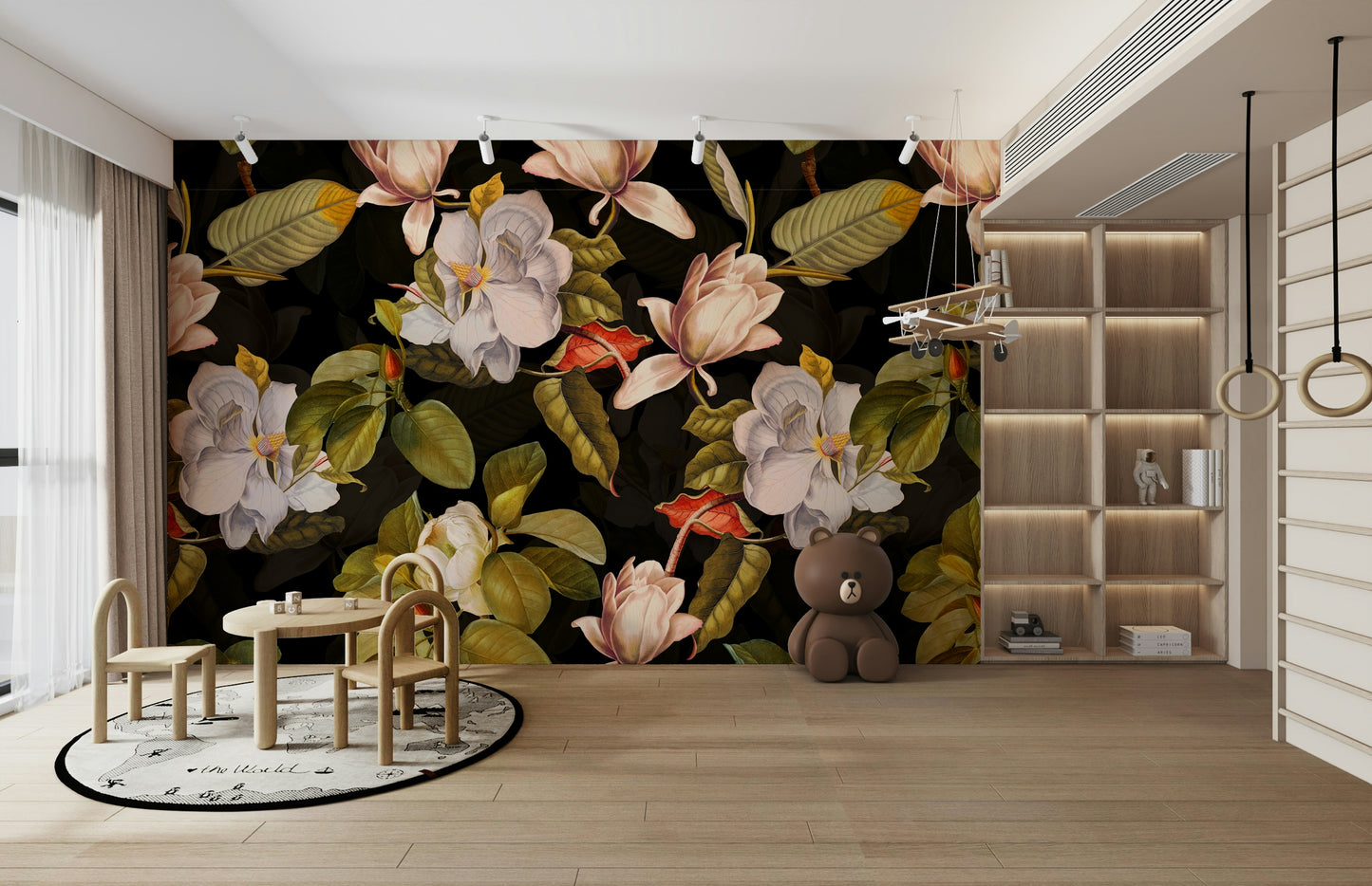 A sophisticated floral wallpaper