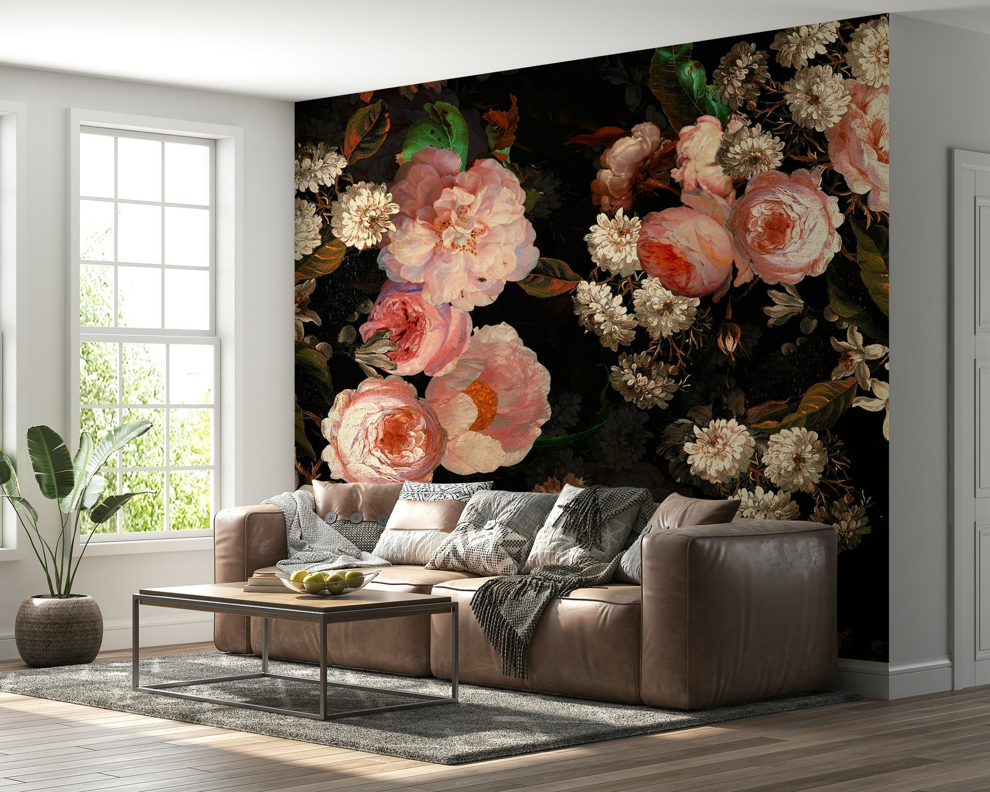 A sophisticated floral wallpaper