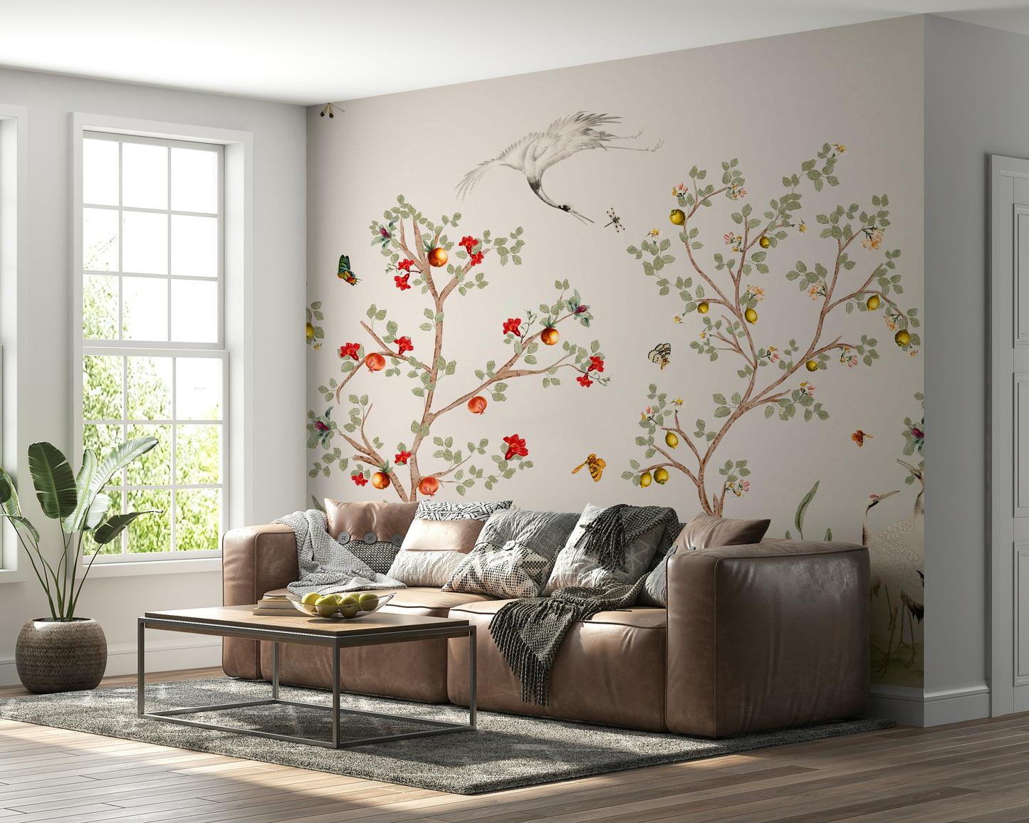 Chinoiserie Cranes lemon grove decor