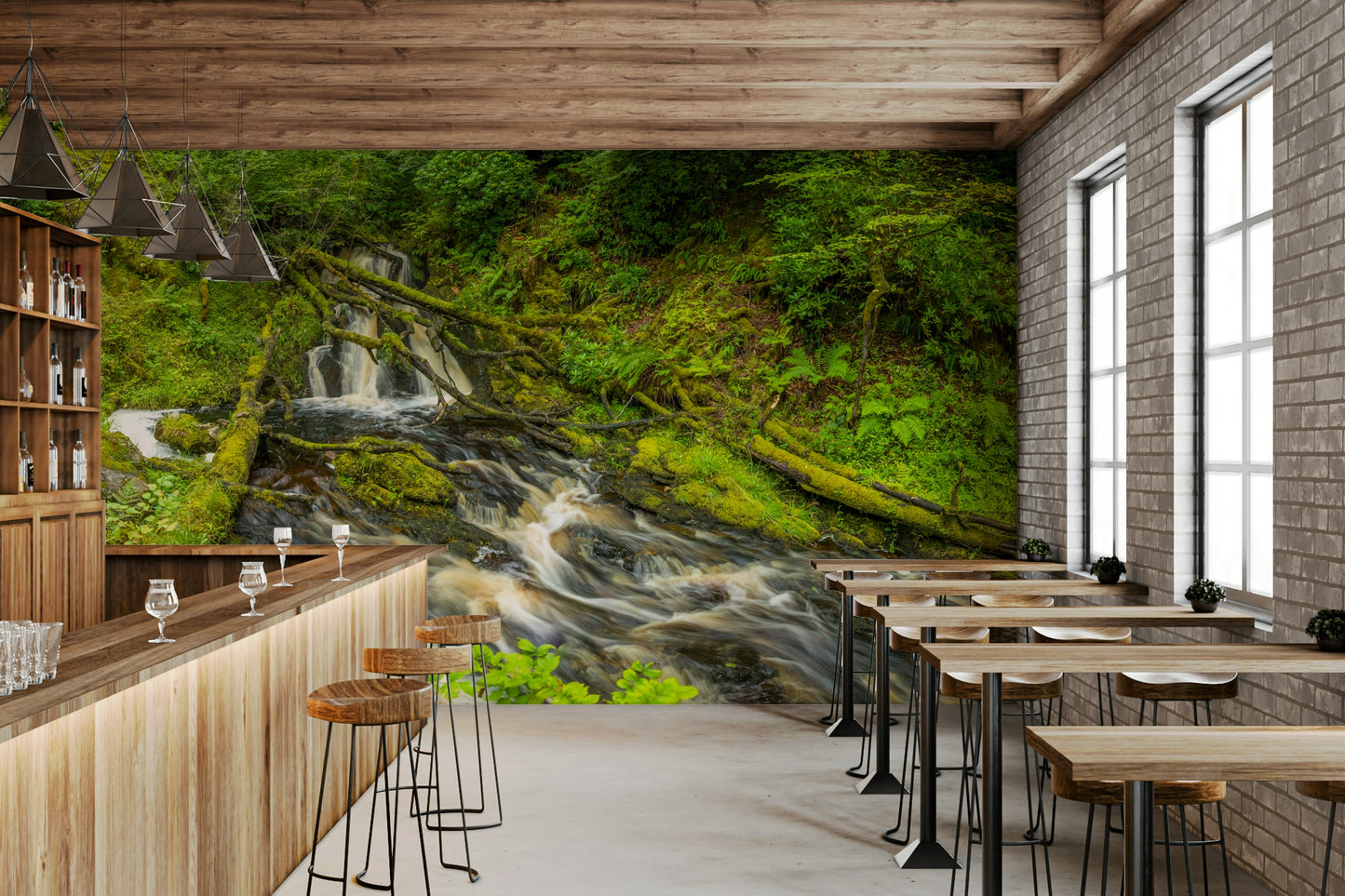 Mossy Falls calm wall covering

