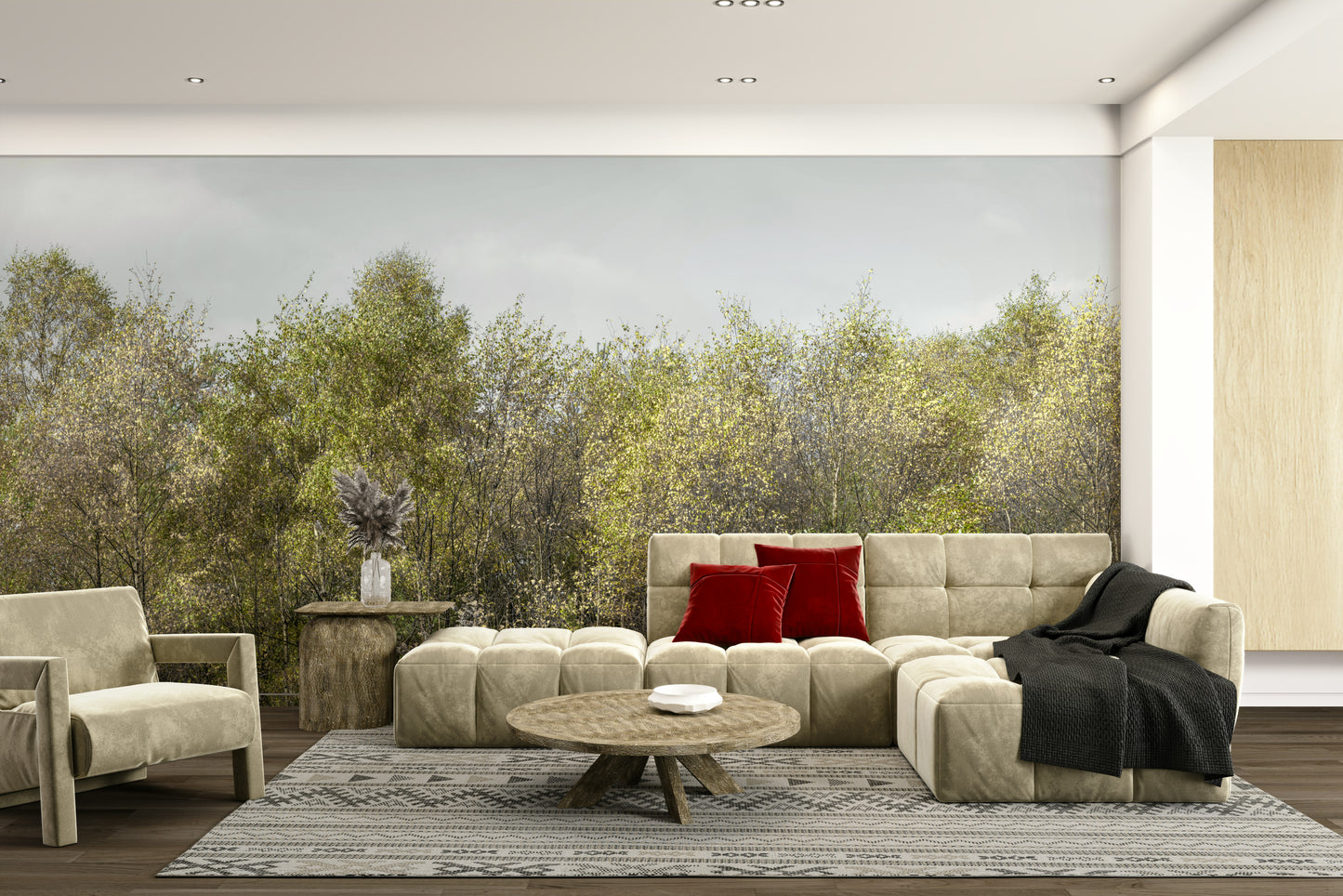 Birch Grove natural wall mural

