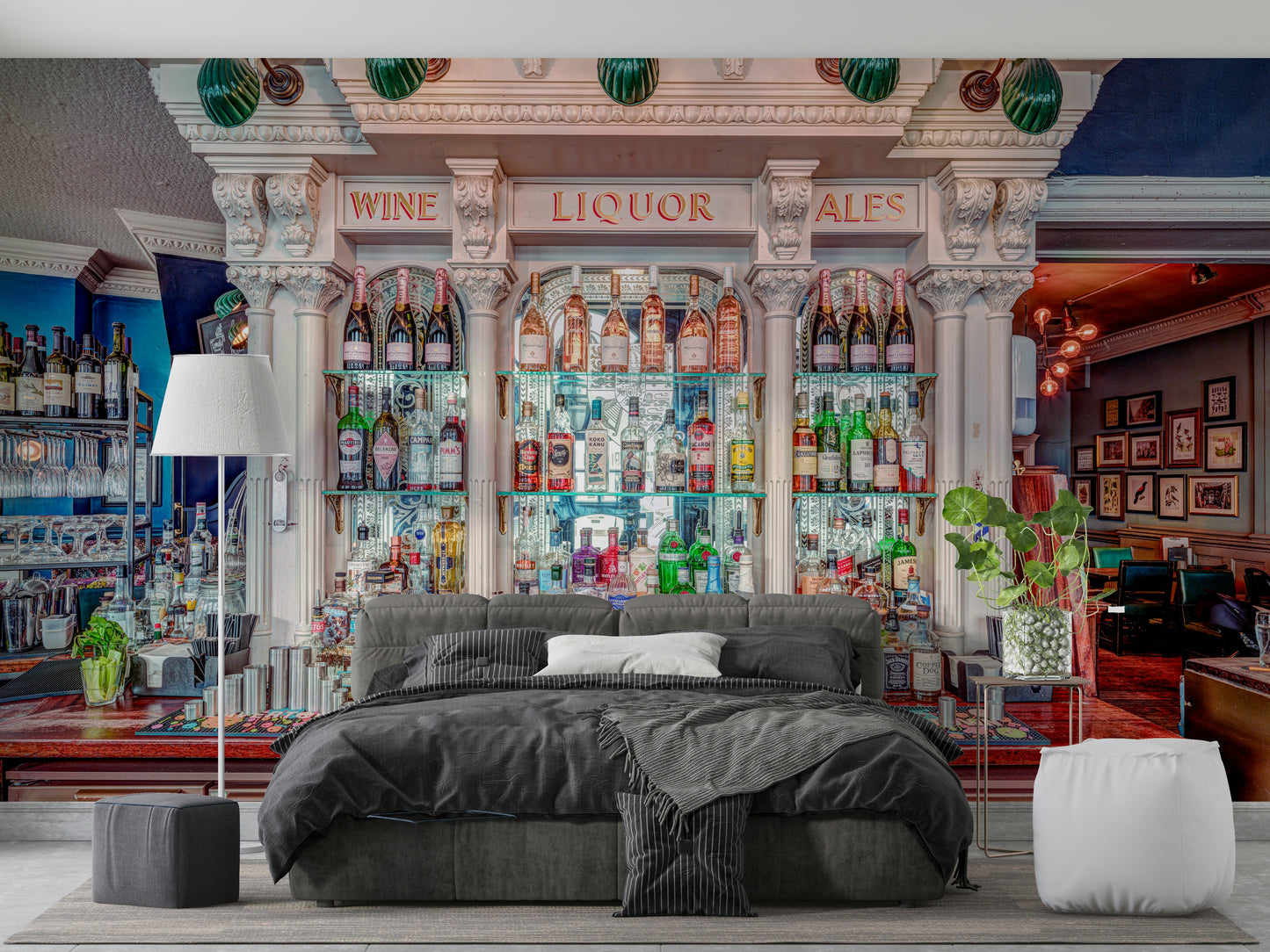 Fine Spirits Elegant stylish bar mural