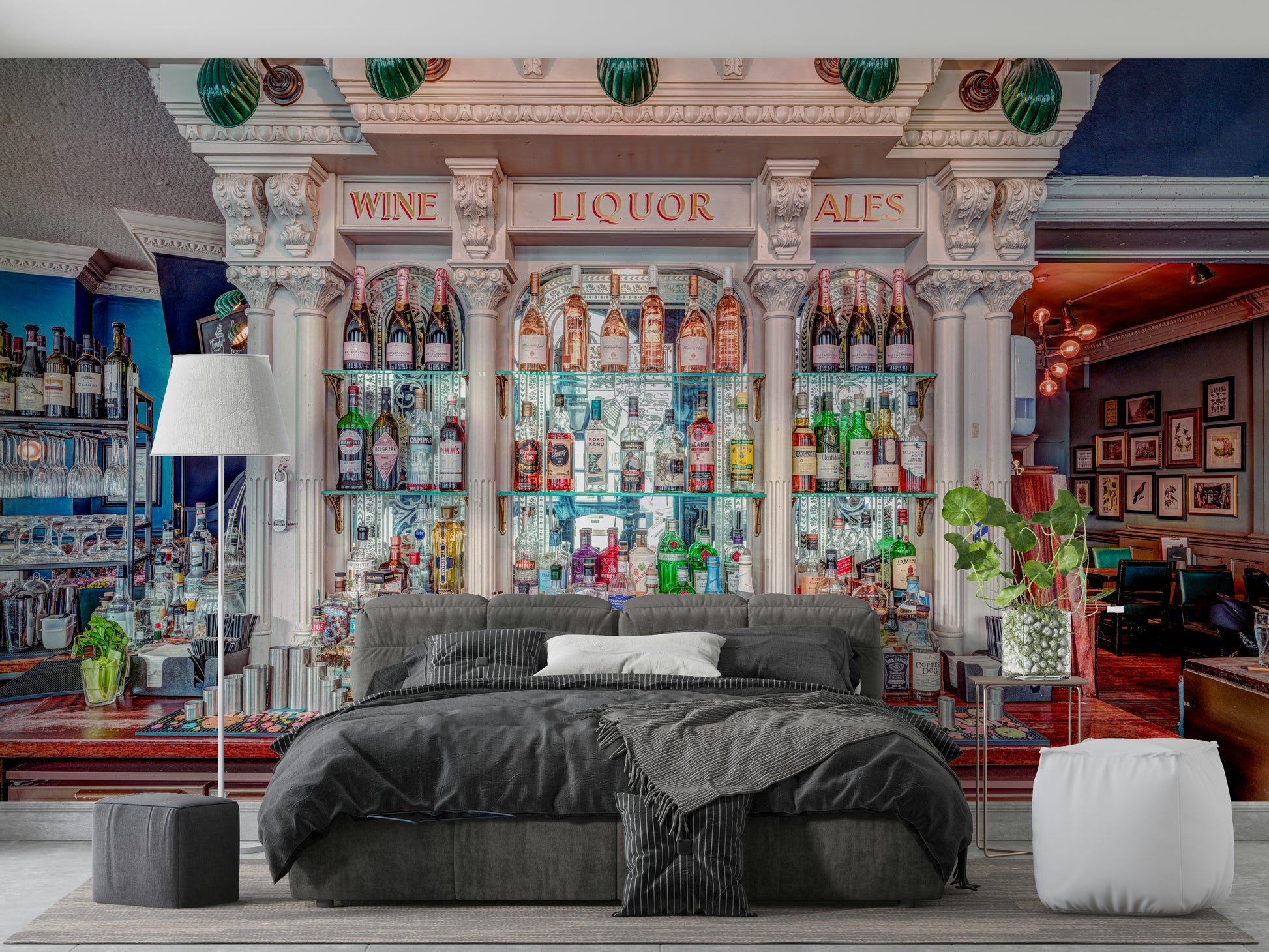 Fine Spirits Elegant stylish bar mural