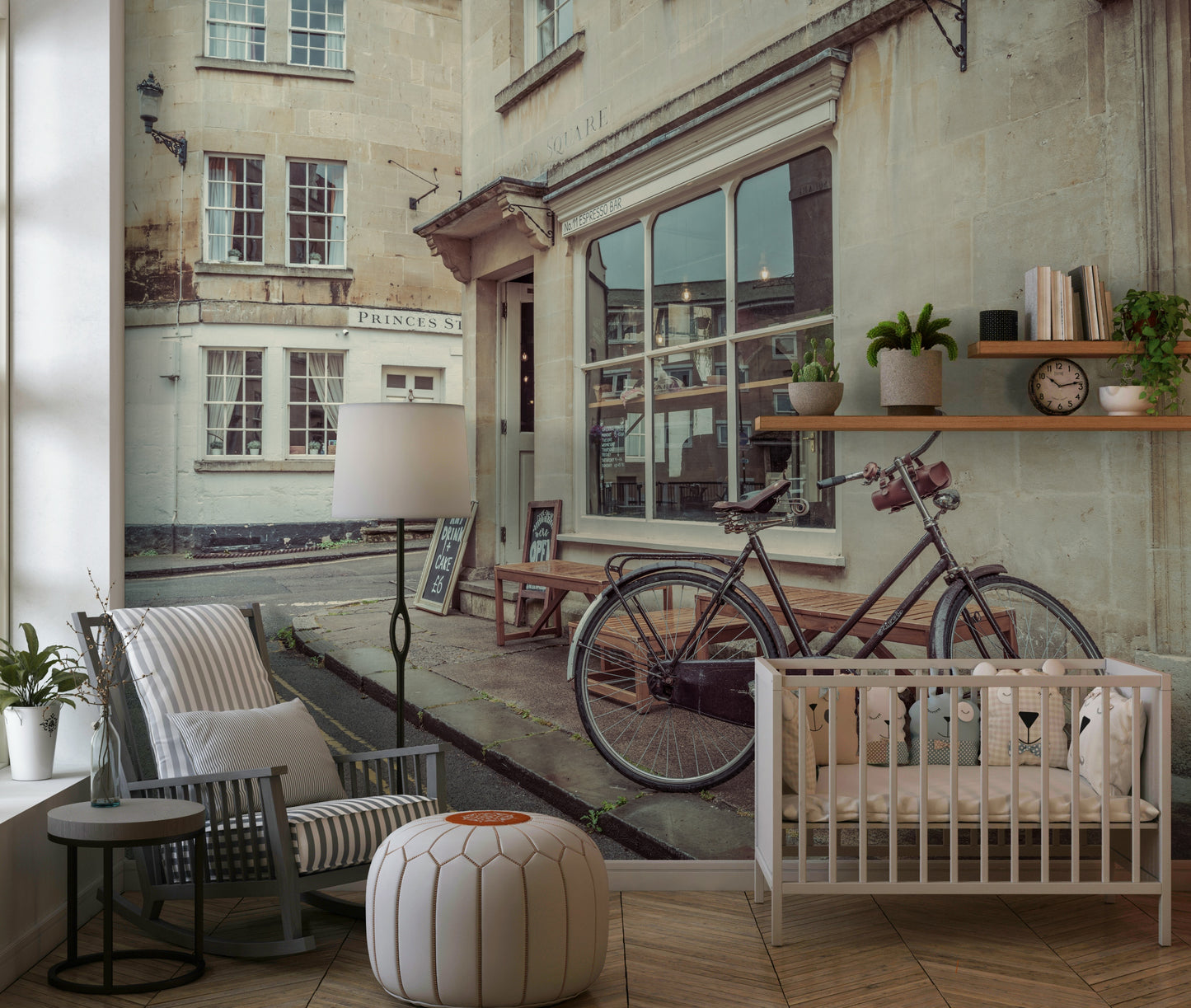 Bath's Bicycle Stroll Wall Mural