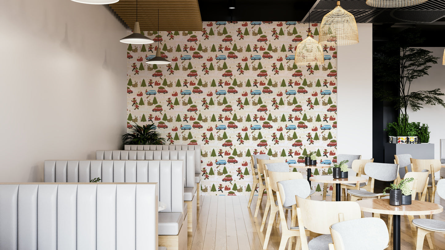 Holiday Cheer joyful wall mural

