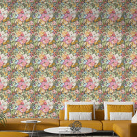 Spring Painterly Florals floral print wallpaper