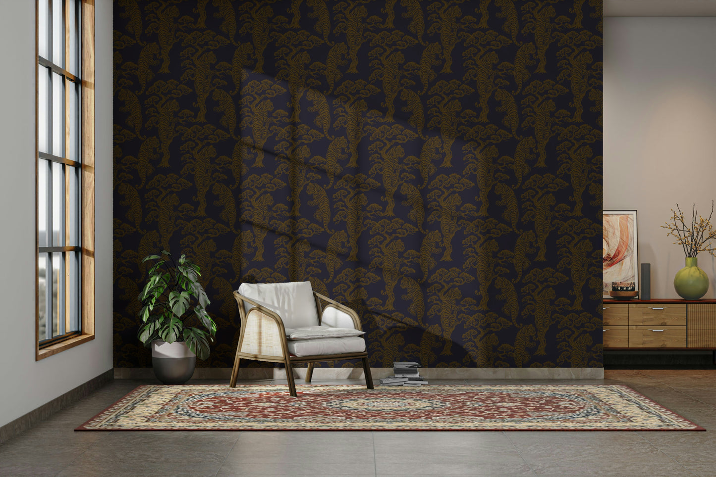 Tiger Dynasty traditional wallpaper.