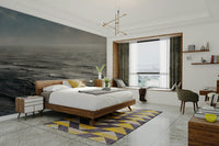 The peel and stick wallpaper showing realistic water textures.

