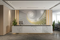 A living room featuring the luxury spiral stairs wall mural.

