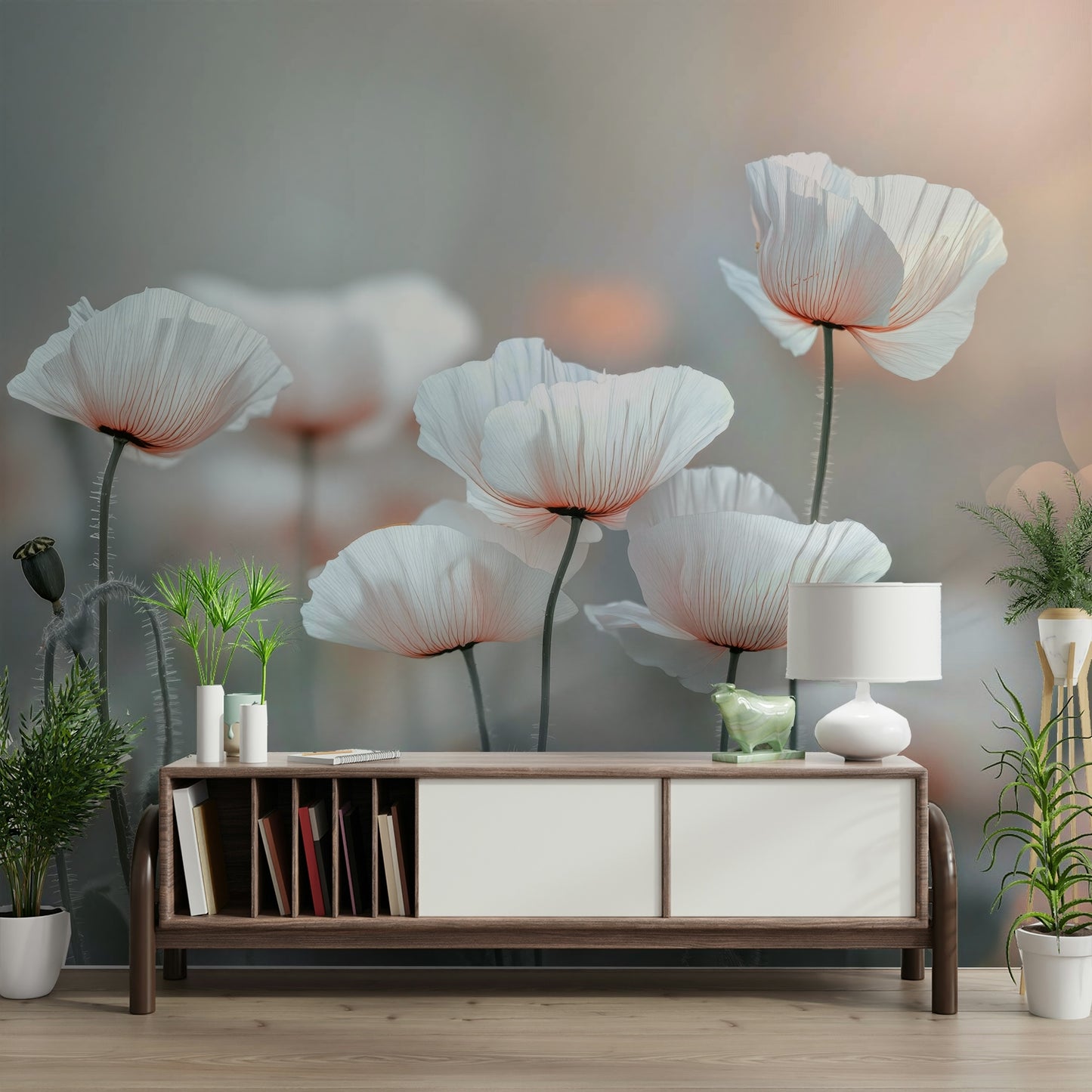 An artistic nature inspired mural for home decor.

