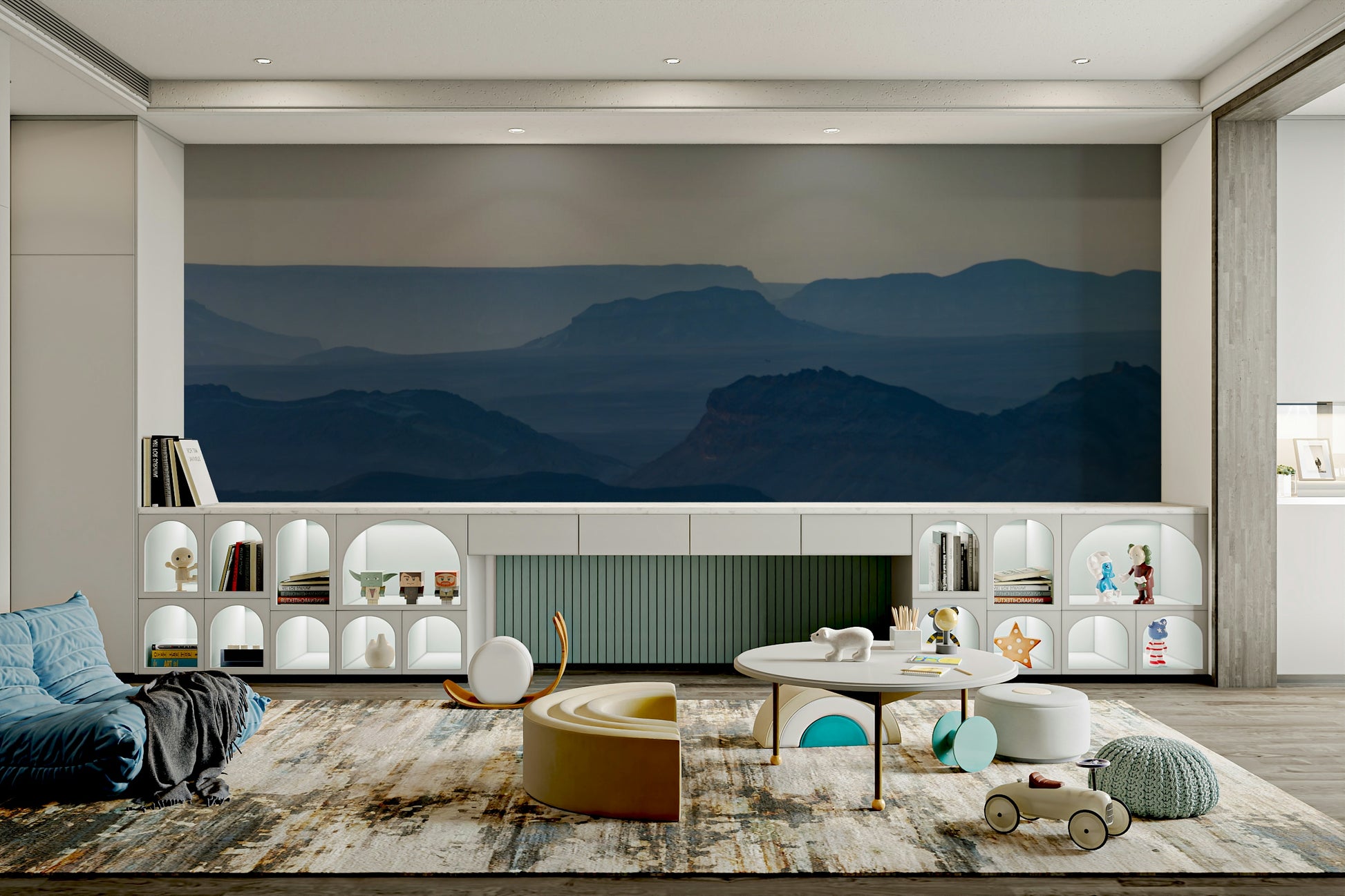 A contemplative sunrise vista wallpaper mural for a feature wall.

