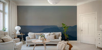 An artistic desert crater mural on scenic wallpaper.

