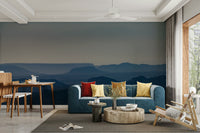 A calming desert theme wallpaper mural that defines a space.

