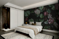 A high-angle view of the wall mural in a large space.

