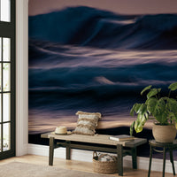 A calming water movement wallpaper mural that defines a space.

