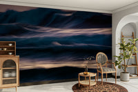 A graceful subtle pattern wall mural in cool, natural tones.

