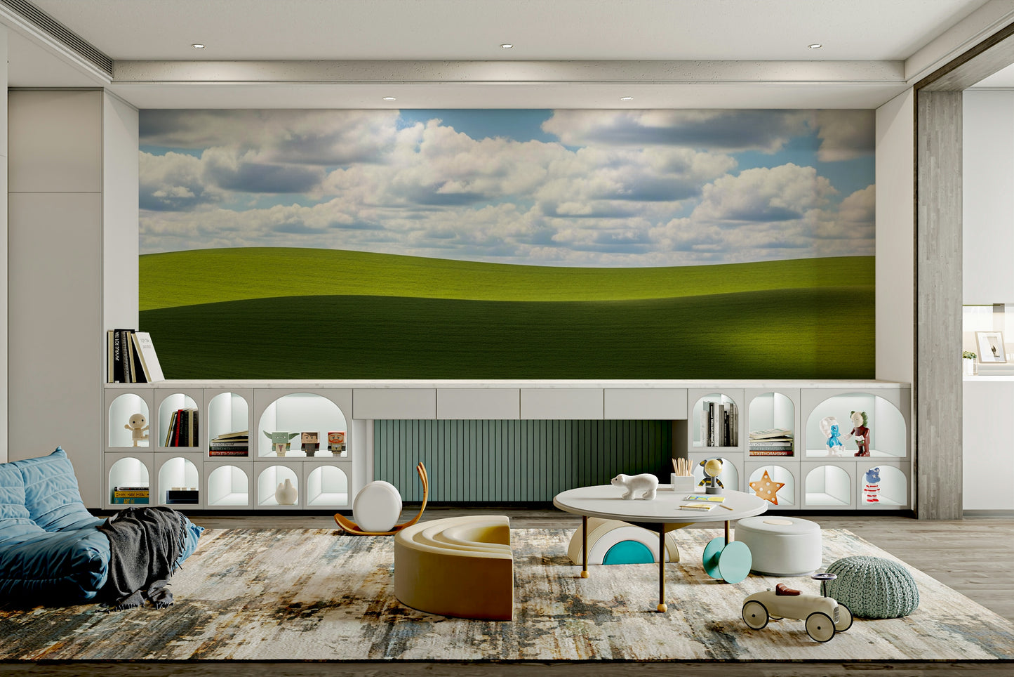 A close-up of the textured details in the green foliage.