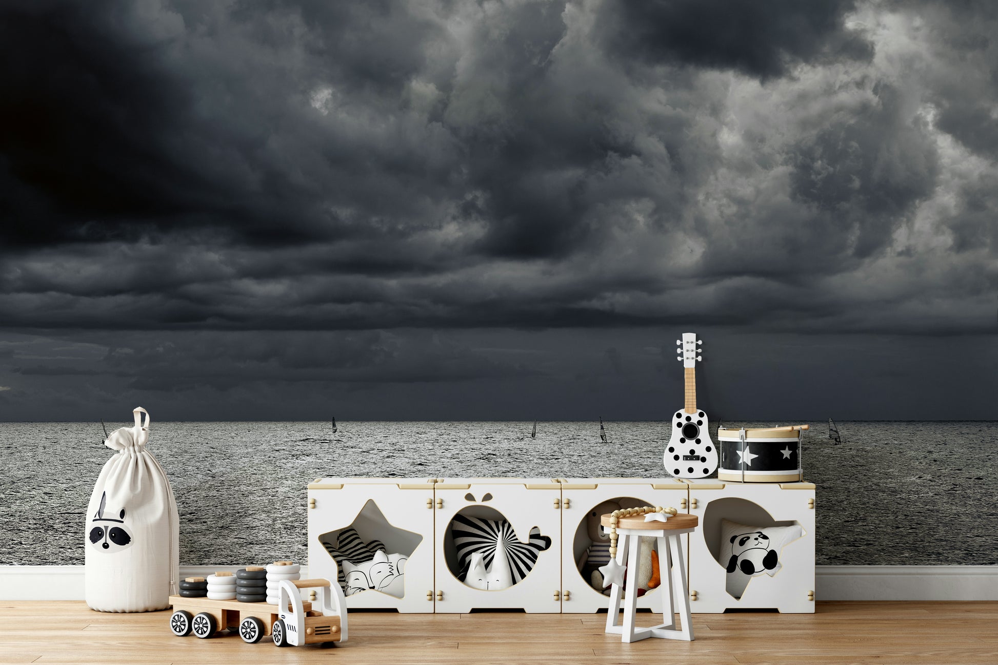 A classic ocean wallpaper for walls with a coastal theme.

