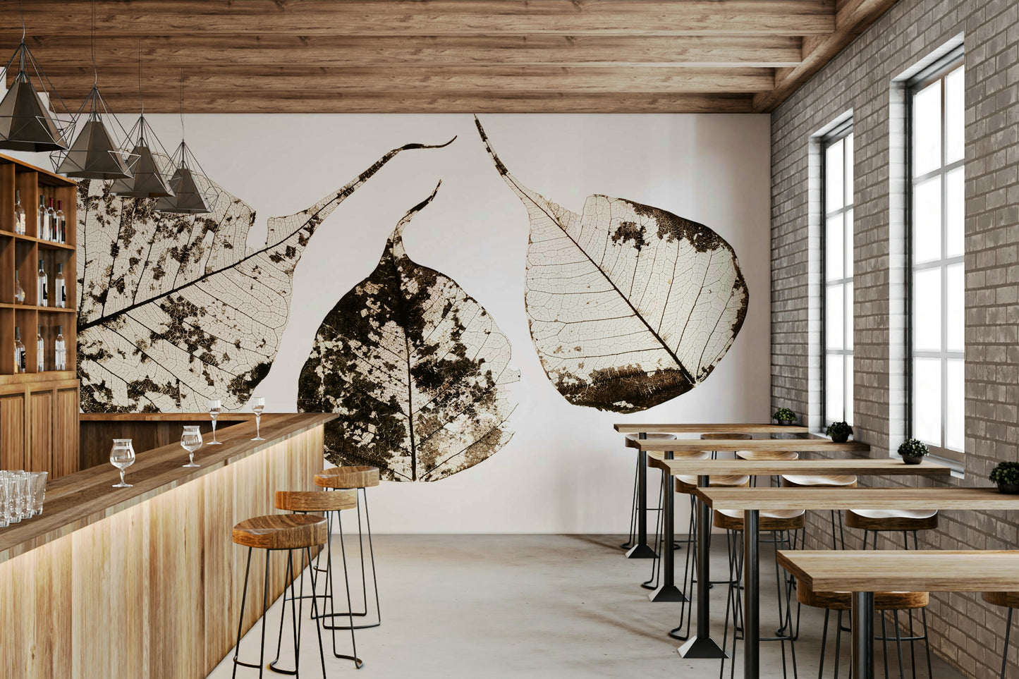 An artistic fall colors mural for home decor.

