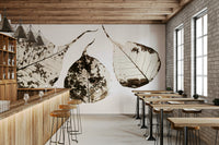 An artistic fall colors mural for home decor.

