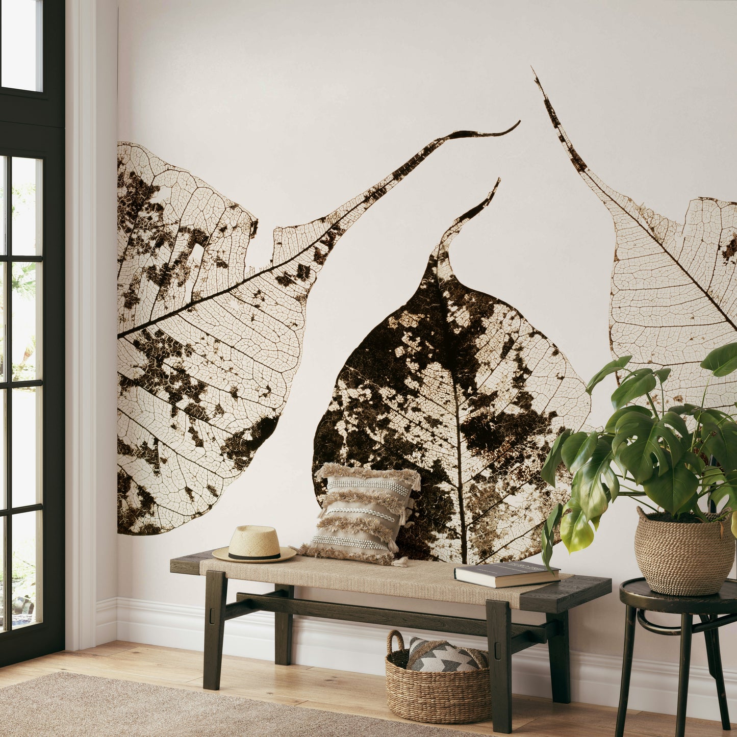 A serene fallen leaves wall mural for your decor.

