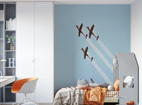 A beautiful vintage aircraft wallpaper mural for a study.

