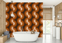 A beautiful retro geometric wallpaper mural for a modern home.

