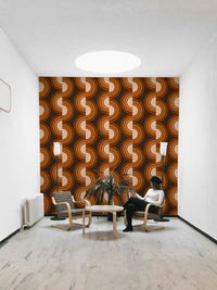 A calming abstract design wallpaper mural that defines a space.

