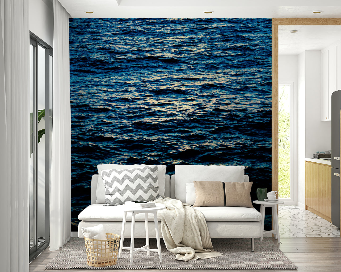 A beautiful panoramic vista wall mural for a living room.

