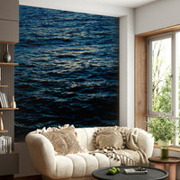 A graceful subtle pattern wall mural in cool, natural tones.

