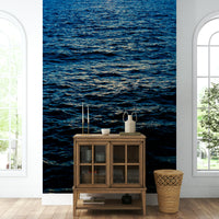 A calming serene mountain wallpaper mural that defines a space.

