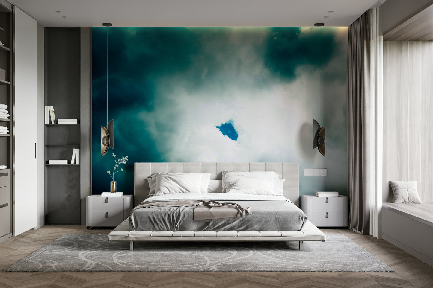 A beautiful expansive full wall wallpaper mural.

